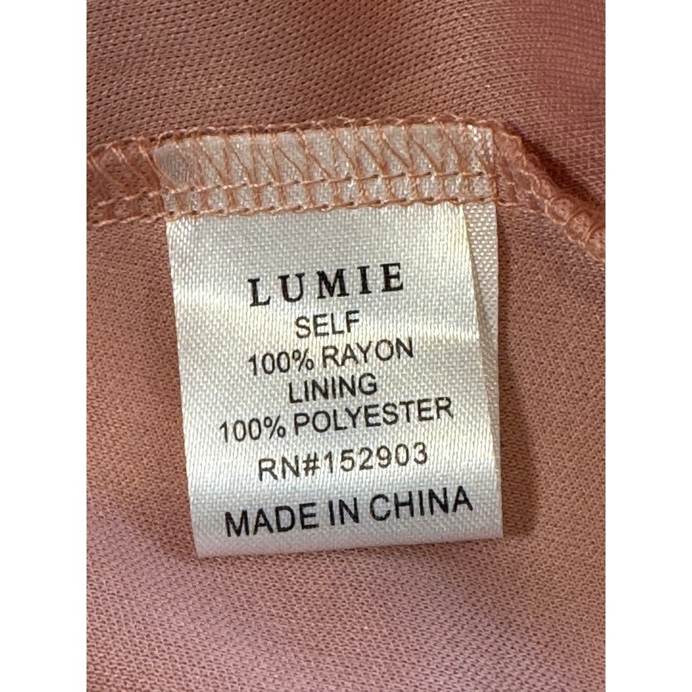 Lumie Pink‎ Lace Trim Tassel Tie Dress Women's Medium Boho Sleeveless Lined EUC - Picture 8 of 8